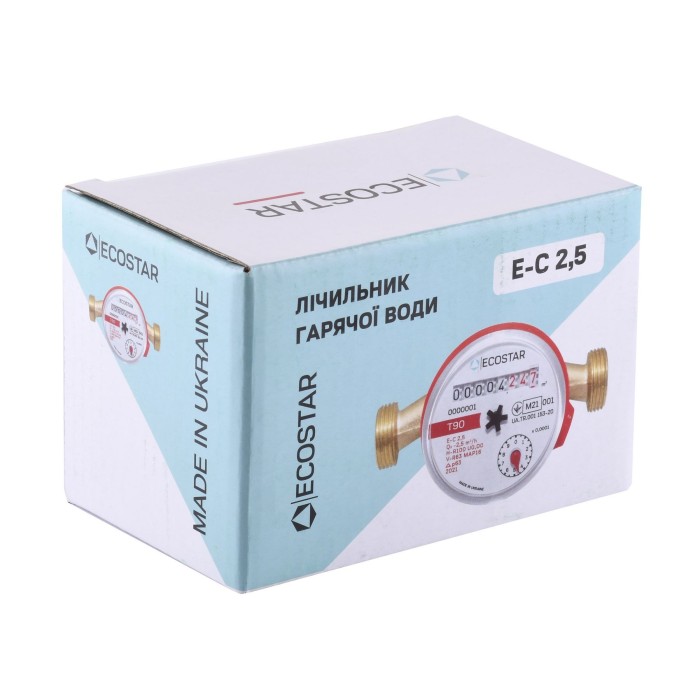 Лічильник гарячої води ECOSTAR DN15 1/2″ L110 E-C 2,5 Лічильник гарячої води ECOSTAR DN15 1/2″ L110 E-C 2,5