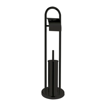 Йоржик для унітазу чорний Zerix Kit ME04 Black (ZX4644)