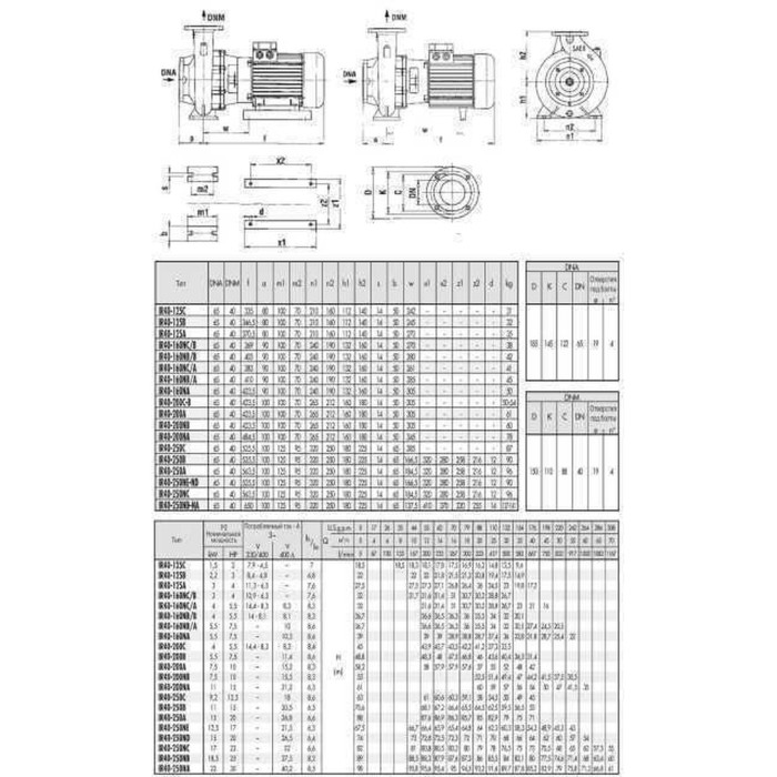 Насос моноблочний IR 40-125A 3,0 кВт SAER (40 м3/год, 27,5 м)