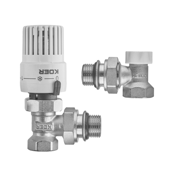 Комплект для підключення радіатора Koer SET-29 - 1/2'' (кутовий) з термоголовкою (KR5716) Комплект для підключення радіатора Koer SET-29 - 1/2'' (кутовий) з термоголовкою (KR5716)