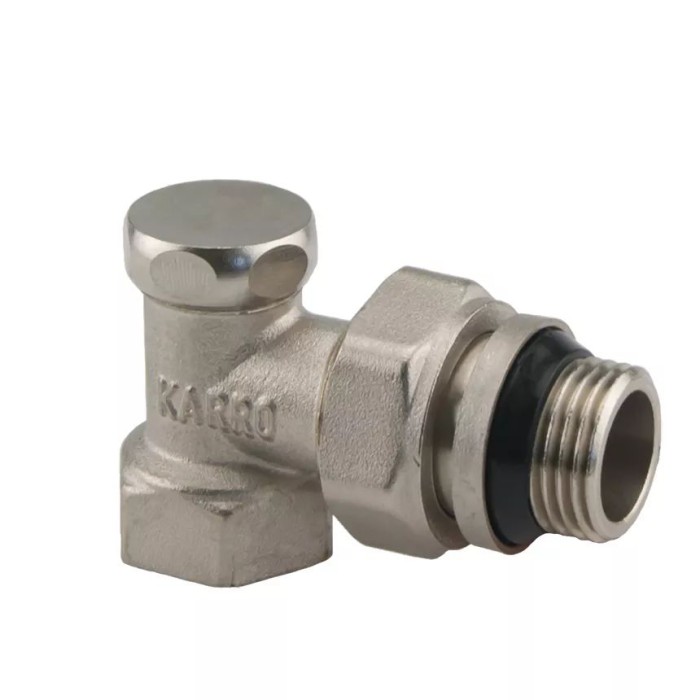 Кран рад. кутовий низ Super 1/2" з ущільн.рез. KARRO (KR329) {144/12} Кран рад. кутовий низ Super 1/2" з ущільн.рез. KARRO (KR329) {144/12}