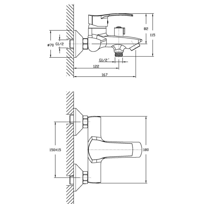 Змішувач для ванни Haiba Onix 009 (HB0321) Змішувач для ванни Haiba Onix 009 (HB0321)