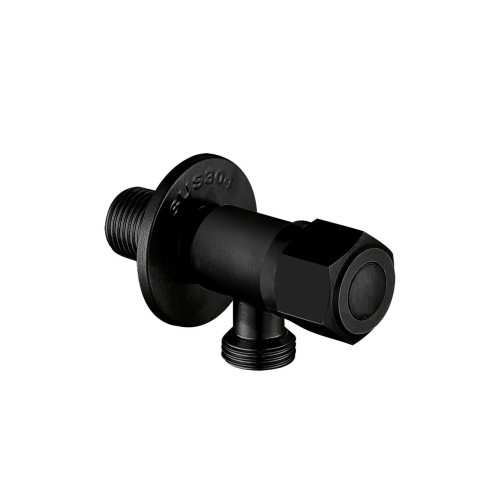 Кран приладовий WEZER SOL21A-16-BLACK 1/2"x1/2" нержавіюча сталь, чорний