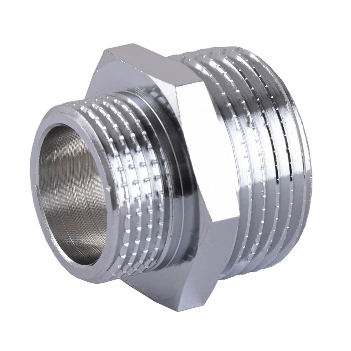 Ніпель SOLOMON 1 1/4″х3/4″ ЗЗ хром 8208 Ніпель SOLOMON 1 1/4″х3/4″ ЗЗ хром 8208