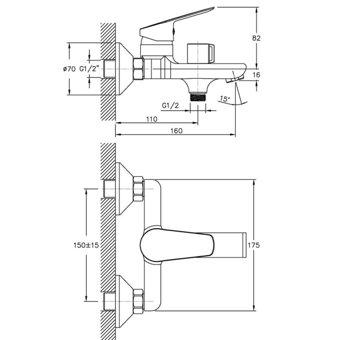 Змішувач для ванни Haiba Nikas 009 (HB0886) Змішувач для ванни Haiba Nikas 009 (HB0886)