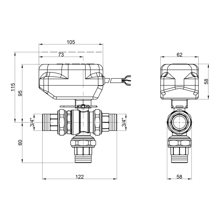 Кран кульовий зонний Icma 3/4" №344 Кран кульовий зонний Icma 3/4" №344