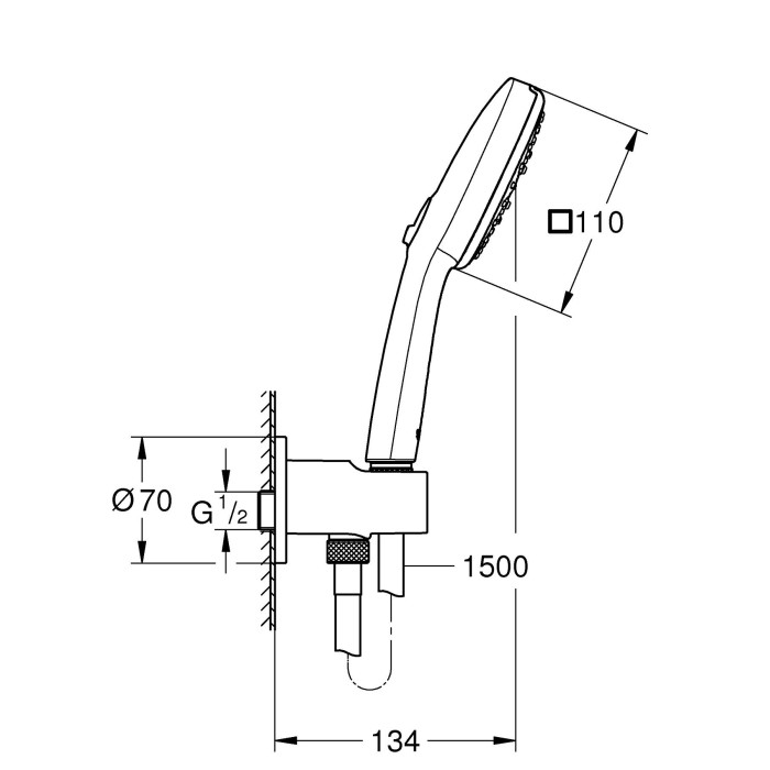 Душовий набір Grohe Tempesta Cube 110, 3 режими (26910003) Душовий набір Grohe Tempesta Cube 110, 3 режими (26910003)