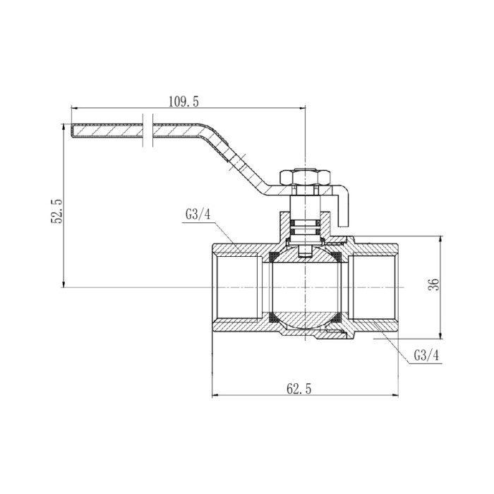 Кран кульовий Thermo Alliance Forte 3/4" ВР для газа (ручка) SF600G20