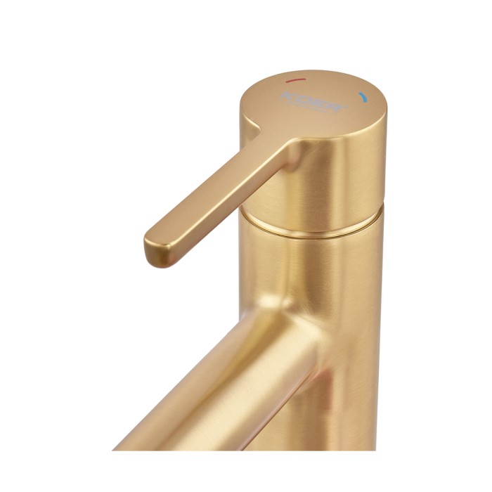 Змішувач для умивальника високий Koer KB-11029-12 Колір матове золото (KR5502) Змішувач для умивальника високий Koer KB-11029-12 Колір матове золото (KR5502)