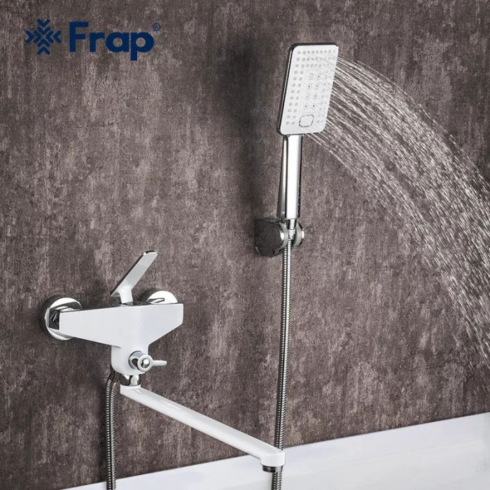 Змішувач для ванни Frap F2258, білий/хром Змішувач для ванни Frap F2258, білий/хром