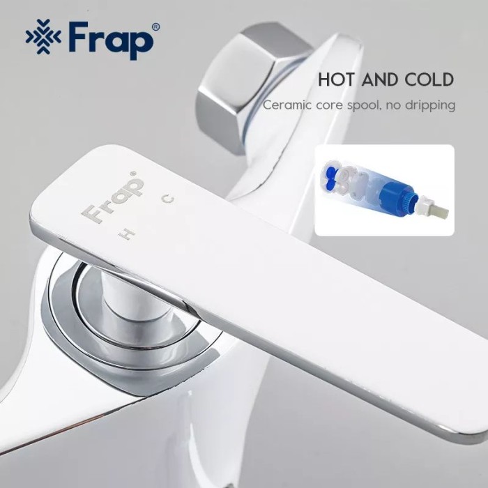 Змішувач для ванни Frap F2258, білий/хром Змішувач для ванни Frap F2258, білий/хром