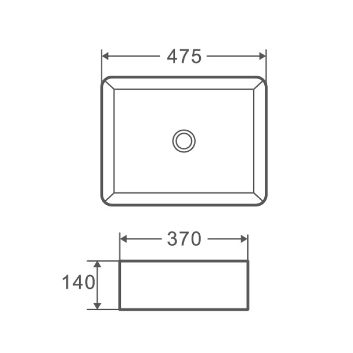 Умивальник накладний керамічний Mixxus Premium Quadro-0101 475x370x140mm (MP6487) Умивальник накладний керамічний Mixxus Premium Quadro-0101 475x370x140mm (MP6487)