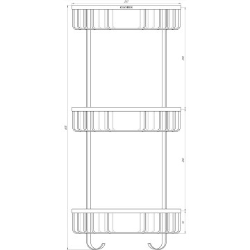 Поличка в душову SS8477-кутова Потрійна НЕРЖ-SUS304-(200*200*600мм)-(Globus Lux)