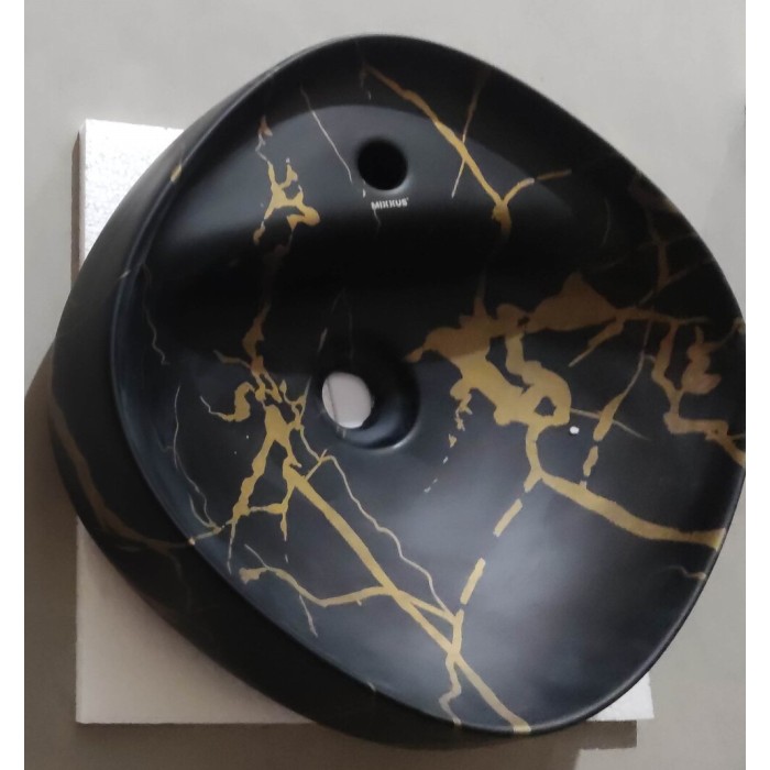 Раковина накладна MIXXUS PREMIUM WAVE-0201 MARBLE 430х430х150mm з отвором під змішувач (MP6536)