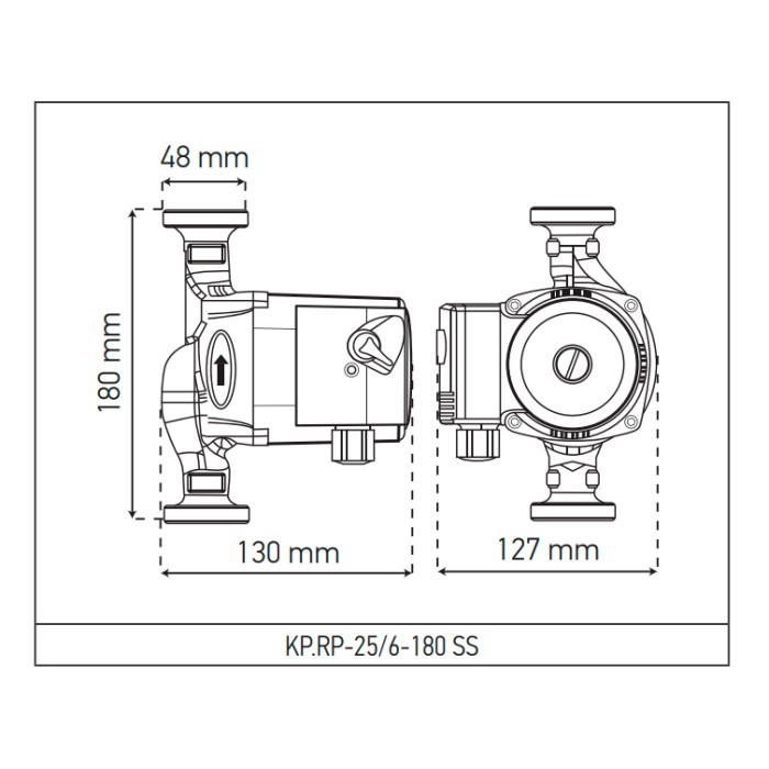 Рециркуляційний насос Koer KP.RP-25/6-180 SS (з гайками) (KP2795) Рециркуляційний насос Koer KP.RP-25/6-180 SS (з гайками) (KP2795)