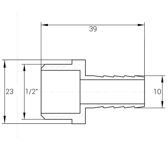 Штуцер 1/2″З 10мм латунний LU3E2S OPTIMUM Штуцер 1/2″З 10мм латунний LU3E2S OPTIMUM