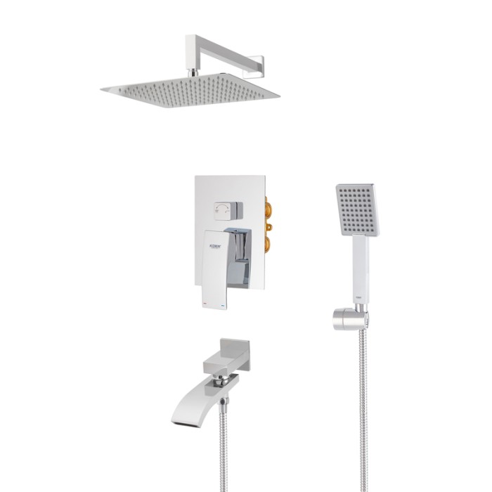 Вбудована душова система із змішувачем Koer KB-66007-01 (Колір хром) (KR3464)