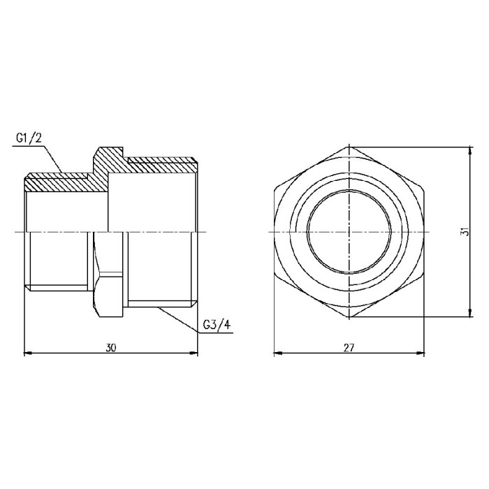 Ніпель редукційний Thermo Alliance Forte 1/2"х3/4" SF3592015 Ніпель редукційний Thermo Alliance Forte 1/2"х3/4" SF3592015