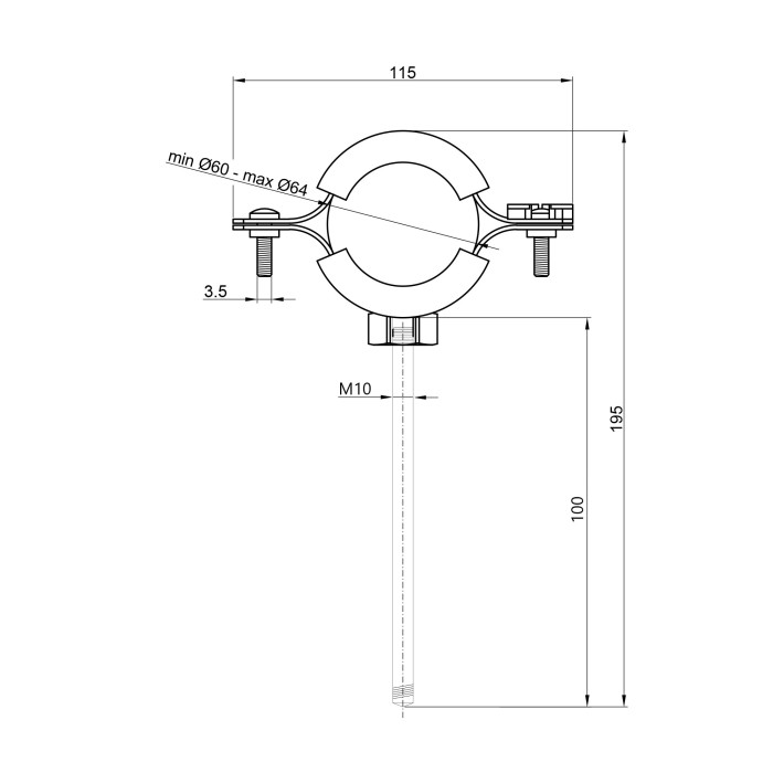 Хомут Thermo Alliance Forte 2" (D60-64 мм) SF10050 Хомут Thermo Alliance Forte 2" (D60-64 мм) SF10050