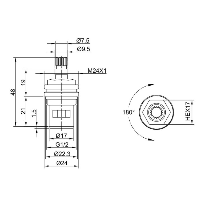 Кран-букса Frap F52-16, 20 шліців 180° Кран-букса Frap F52-16, 20 шліців 180°