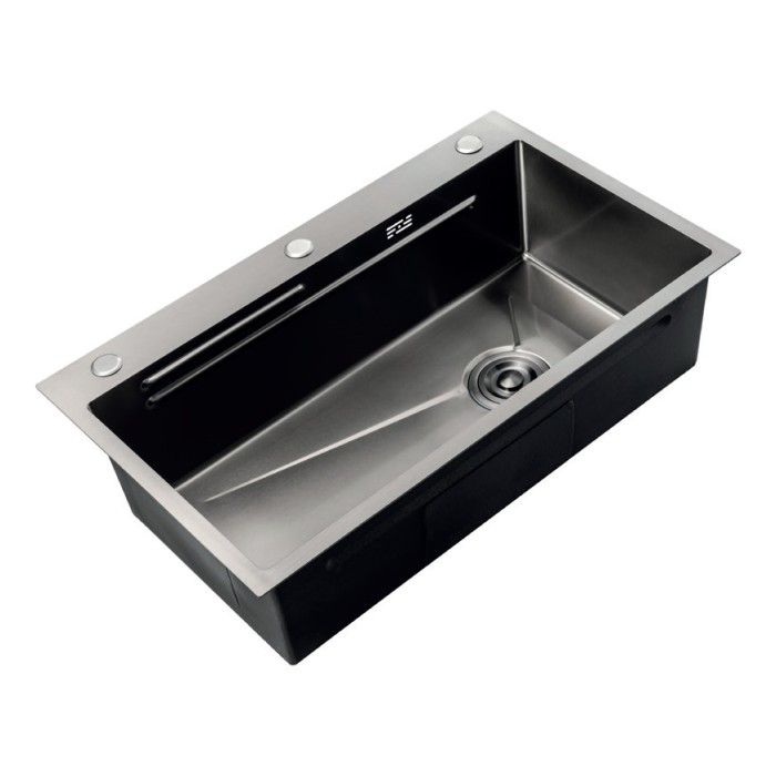 Мийка Zerix ZH6845-SET-05 Decor Nano-Black (3.0/0.8) з нерж. сталі комплект (графіт) (ZM5588) Мийка Zerix ZH6845-SET-05 Decor Nano-Black (3.0/0.8) з нерж. сталі комплект (графіт) (ZM5588)
