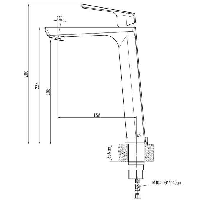 Змішувач для умивальника TOPAZ LEXI TL 21203-H57, Шланги TAQ-M1055 Змішувач для умивальника TOPAZ LEXI TL 21203-H57, Шланги TAQ-M1055