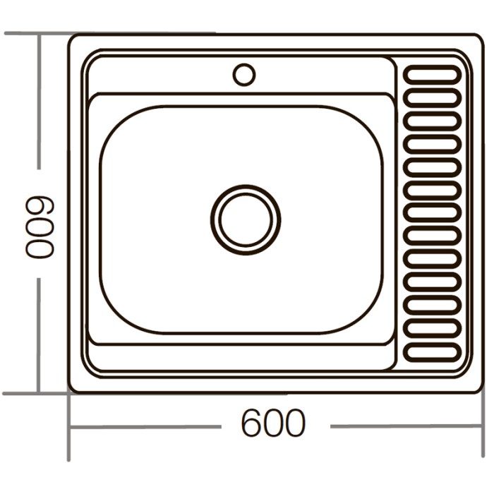 Мийка кухонна Zerix Z6060L-04-160E (Satin) (ZM0567) Мийка кухонна Zerix Z6060L-04-160E (Satin) (ZM0567)