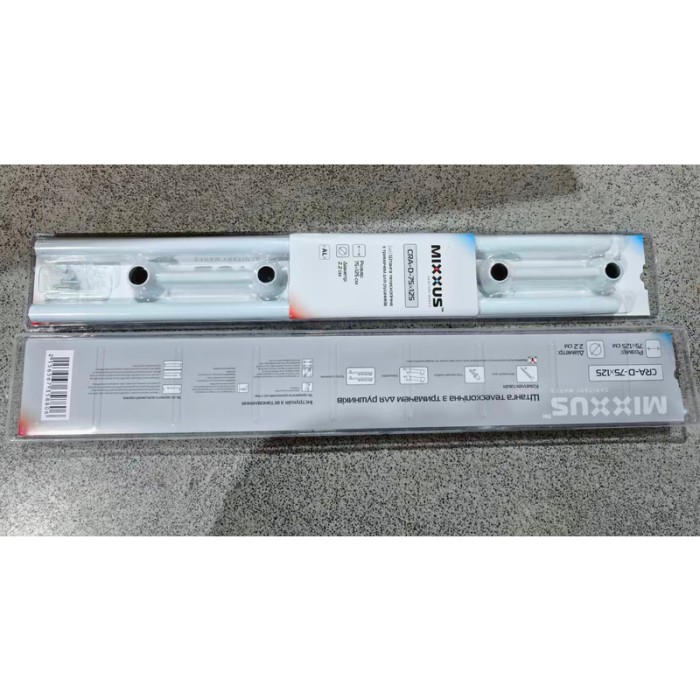 Штанга для шторки телескопічна з тримачем для рушників Mixxus CRA-D-75x125 75cm-125cm (алюміній) (БЛІСТЕР) (AC3588) Штанга для шторки телескопічна з тримачем для рушників Mixxus CRA-D-75x125 75cm-125cm (алюміній) (БЛІСТЕР) (AC3588)