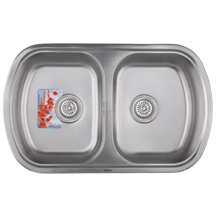 Мийка кухонна HAIBA 80x49 DOUBLE (satin) (HB0652) Мийка кухонна HAIBA 80x49 DOUBLE (satin) (HB0652)