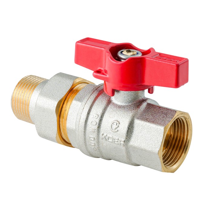 Кран з американкою Koer Extreme KE.227-15 - 1/2" ручка "метелик" червона (KR5765)