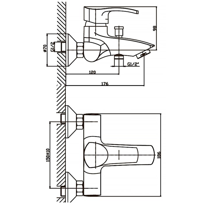 Змішувач для ванни Haiba Focus 009 (HB0121) Змішувач для ванни Haiba Focus 009 (HB0121)
