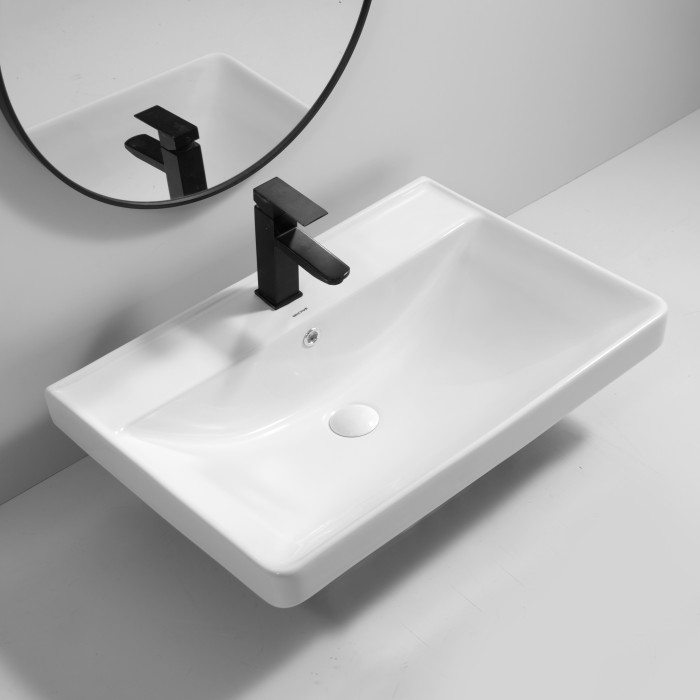 Раковина меблева MIXXUS PREMIUM STYLE-1502 700х480х190mm з отвором під змішувач та переливом (MP6499) Раковина меблева MIXXUS PREMIUM STYLE-1502 700х480х190mm з отвором під змішувач та переливом (MP6499)