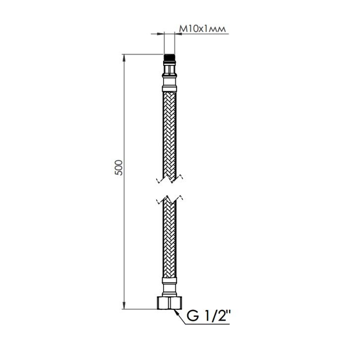 Гнучка підводка для води Thermo Alliance Forte М10 50 см (пара) SF390W50 Гнучка підводка для води Thermo Alliance Forte М10 50 см (пара) SF390W50