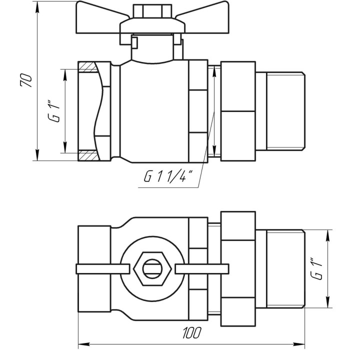 Кран кульовий ARCO 1″ SENA 154105 прямий з американкою (754105) Кран кульовий ARCO 1″ SENA 154105 прямий з американкою (754105)