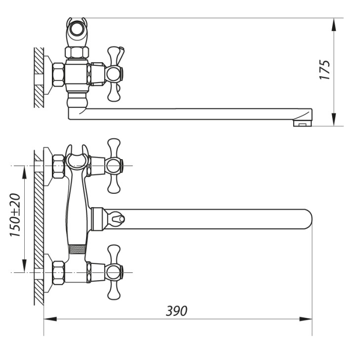 Змішувач для ванни Zerix D4Q 827 (ZX0009) Змішувач для ванни Zerix D4Q 827 (ZX0009)