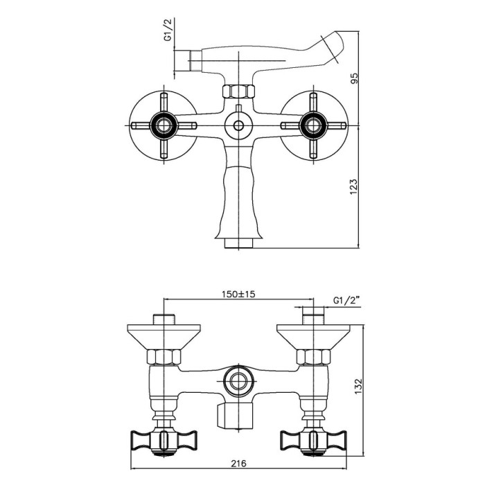 Змішувач для ванни Haiba Zeus 142 (HB0835) Змішувач для ванни Haiba Zeus 142 (HB0835)