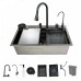 Мийка багатофункціональна Zerix ZH7546-SET-06 Micro Decor Graphite з вбудованим змішувачем з нерж.сталі (ZM5587)