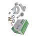 Змішувач для душової кабіни Plamix Lucas-003 SET White з шлангом, лійкою та кронштейном (PM0711)