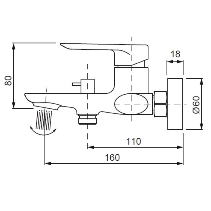 Змішувач для ванни з коротким виливом Koer KB-40028-01 (KR5305) Змішувач для ванни з коротким виливом Koer KB-40028-01 (KR5305)