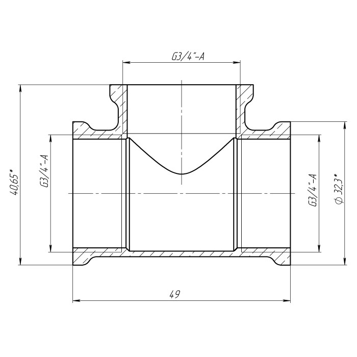 Трійник 3/4″ВВВ латунний LT441S OPTIMUM Трійник 3/4″ВВВ латунний LT441S OPTIMUM