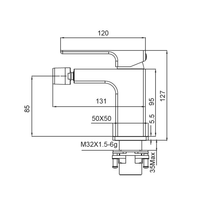 Змішувач для біде Koer KB-20009-01 (Колір хром) (KR3504) Змішувач для біде Koer KB-20009-01 (Колір хром) (KR3504)