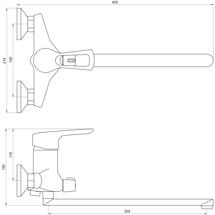 Змішувач для ванни Globus Lux SEVA GLSV-0208 Змішувач для ванни Globus Lux SEVA GLSV-0208