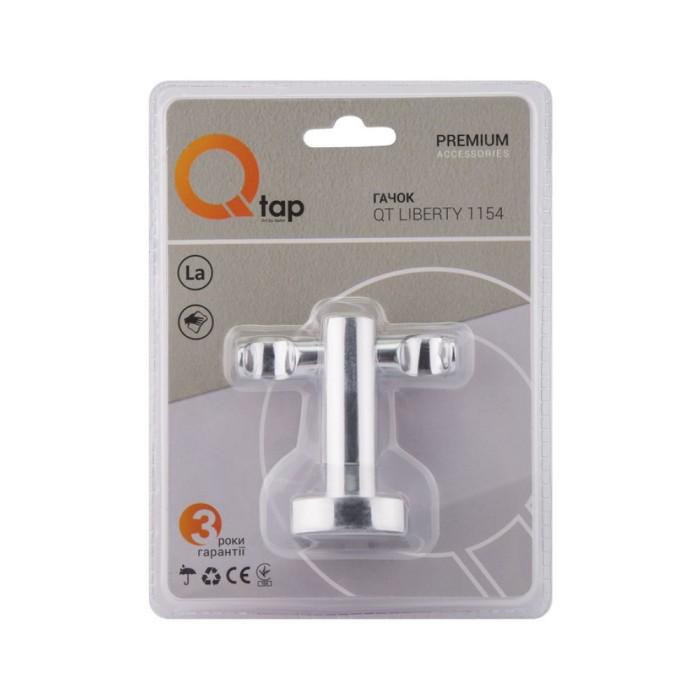 Гачок Qtap Liberty подвійний QTLIBCRM1154 Chrome Гачок Qtap Liberty подвійний QTLIBCRM1154 Chrome