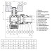 Кран кульовий кутовий з американкою Q PROFESSIONAL QP004 PN40 1″ антипротікання, Білий метелик