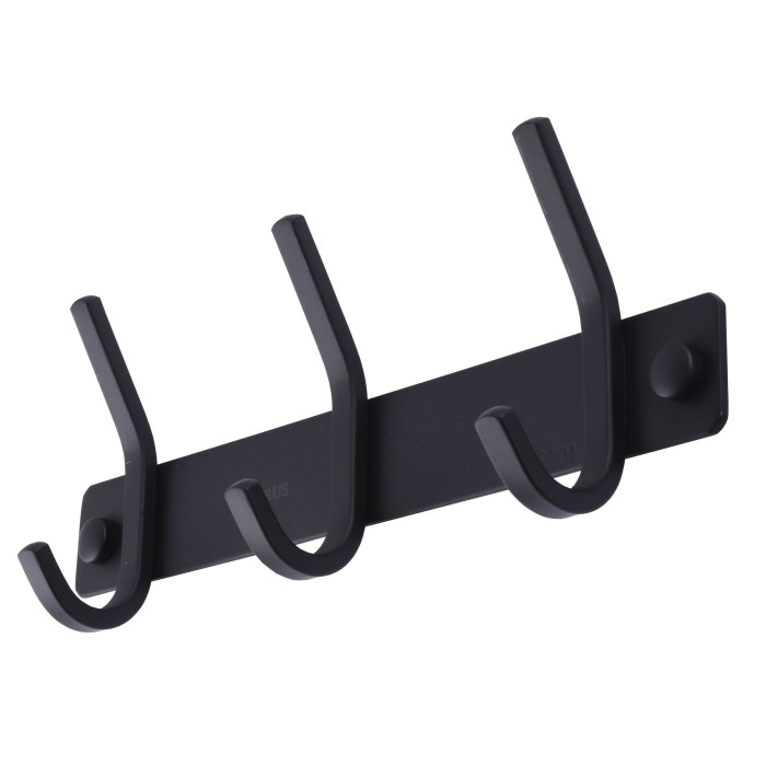 Планка з гачками Globus Lux BQ9435-3 чорна матова SUS304 Планка з гачками Globus Lux BQ9435-3 чорна матова SUS304