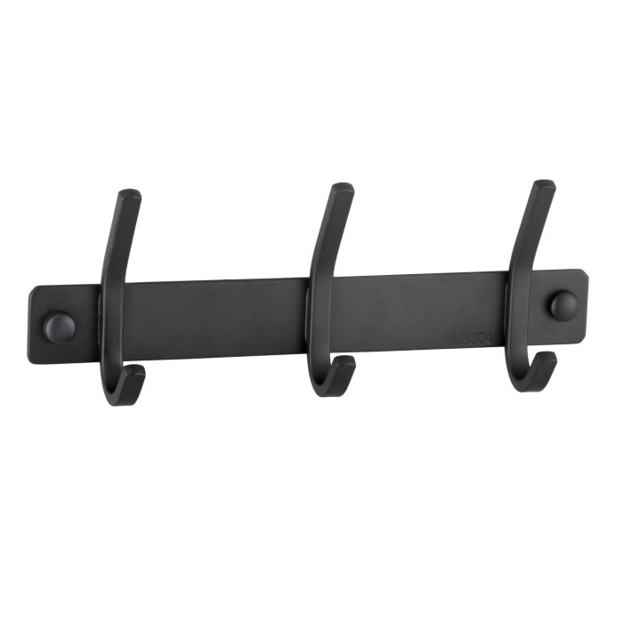 Планка з гачками Globus Lux BQ9435-3 чорна матова SUS304 Планка з гачками Globus Lux BQ9435-3 чорна матова SUS304