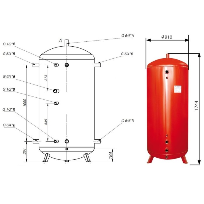 Теплоакумулятор Thermo Alliance TA-ТАМ-00 750 без ізоляції Теплоакумулятор Thermo Alliance TA-ТАМ-00 750 без ізоляції