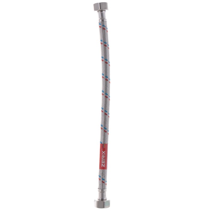 Гнучкий шланг для підключення води гайка 1/2'' - гайка 1/2'' (30 см) Zerix (ZX1549) Гнучкий шланг для підключення води гайка 1/2'' - гайка 1/2'' (30 см) Zerix (ZX1549)