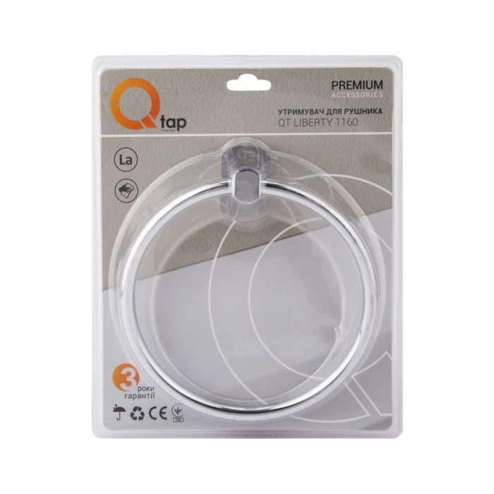 Тримач для рушника Qtap Liberty D 160 мм QTLIBCRM1160 Chrome Тримач для рушника Qtap Liberty D 160 мм QTLIBCRM1160 Chrome
