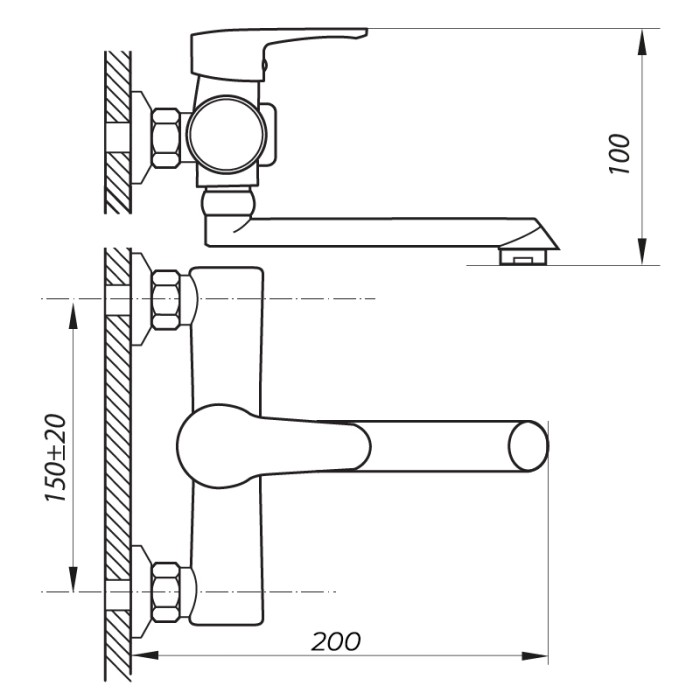 Змішувач для ванни Zerix PUD3 146 (ZX2789) Змішувач для ванни Zerix PUD3 146 (ZX2789)